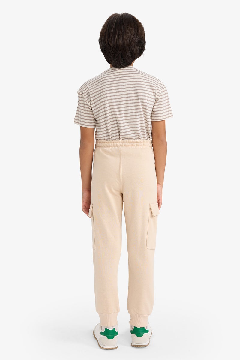 DeFacto Beige Boy Boy Elastic Waist Cargo Sweatpants Casual - Image 5